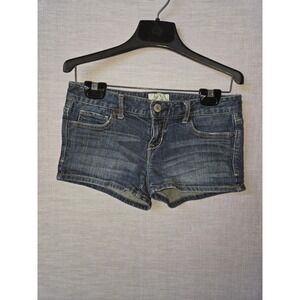 Aeropostale Low Rise Micro Mini Denim Shorts Size 1/2 Mall Beach Jean Shorts